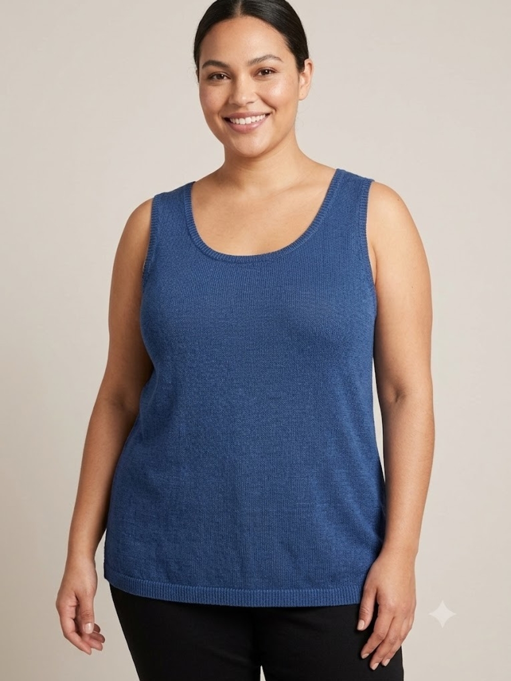 Talbots Linen Blend Knit Tank Top Plus Layering Breathable